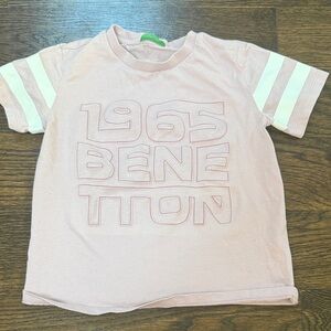 United Colors Of Benetton Kids Light Pink 1965 T-Shirt size XS 100% cotton